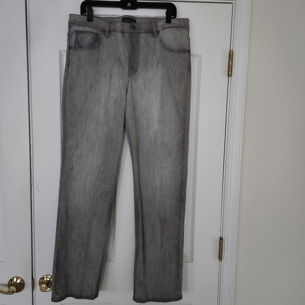 LRL Ralph Lauren Jeans Womens Classic Straight Dove Gray Full Length Jeans Sz 14
